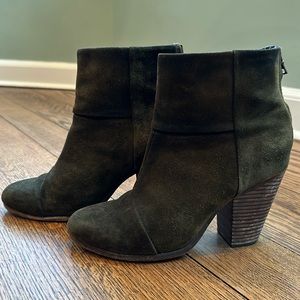 rag & bone Newbury booties green suede size 8.5